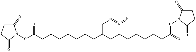 bis(2,5-dioxopyrrolidin-1-yl) 9-(azidomethyl)heptadecanedioate 结构式