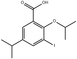 3-Iodo-2-(1-methylethoxy)-5-(1-methylethyl)benzoic acid 结构式