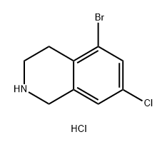 5-溴-7-氯-1,2,3,4-四氢异喹啉盐酸盐 结构式