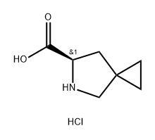 5-Azaspiro[2.4]heptane-6-carboxylic acid, hydrochloride (1:1), (6R)- 结构式