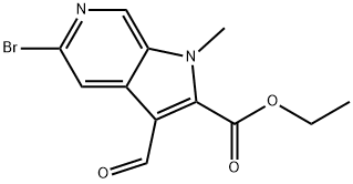 ethyl 5-bromo-3-formyl-1-methyl-1H-pyrrolo[2,3-c]pyridine-2-carboxylate 结构式