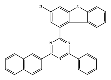 1,3,5-Triazine, 2-(3-chloro-1-dibenzofuranyl)-4-(2-naphthalenyl)-6-phenyl- 结构式