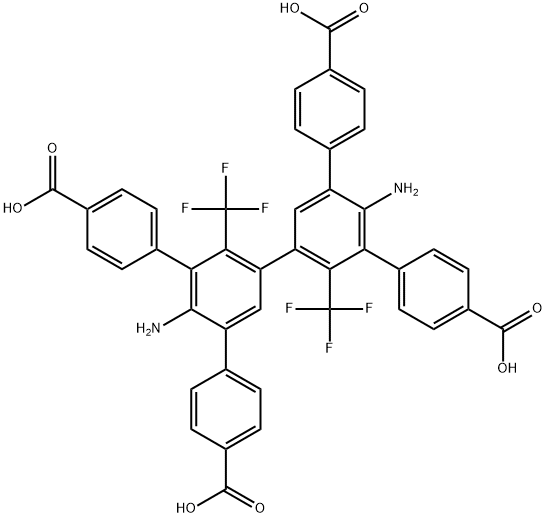 2,2'-二(三氟甲基)-3,3',5,5'-四(4-羧基苯基)-4,4'-联苯二胺 结构式