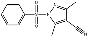 3,5-Dimethyl-1-(benzenesulfonyl)-1H-pyrazol-4-carbonitrile 结构式