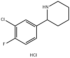 2-(3-chloro-4-fluorophenyl)piperidine hydrochloride 结构式