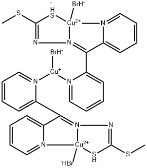 Copper, tribromobis[μ-[methyl N-[di(2-pyridinyl-κN)methylene]carbonodithiohydrazonato-κN,κS']]tri- 结构式