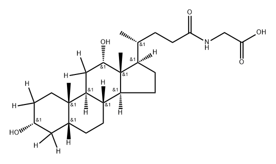 Glycine, N-[(3α,5β,12α)-3,12-dihydroxy-24-oxocholan-24-yl-2,2,4,4,11,11-d6]- 结构式