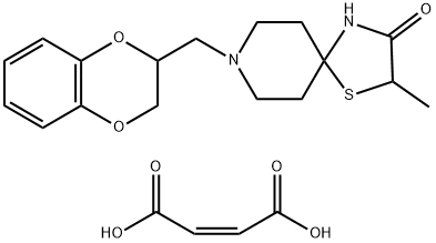 8-((2,3-Dihydrobenzo[b][1,4]dioxin-2-yl)methyl)-2-methyl-1-thia-4,8-diazaspiro[4.5]decan-3-one maleate 结构式