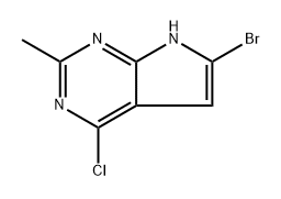 6-溴-4-氯-2-甲基-7H-吡咯并[2,3-D]嘧啶 结构式