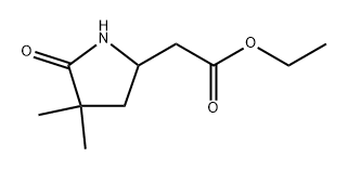 2-(4,4-二甲基-5-氧代吡咯烷-2-基)乙酸乙酯 结构式