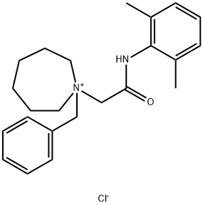 1H-Azepinium, 1-[2-[(2,6-dimethylphenyl)amino]-2-oxoethyl]hexahydro-1-(phenylmethyl)-, chloride (1:1) 结构式