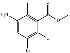 3-氨基-5-溴-6-氯-2-甲基苯甲酸甲酯 结构式