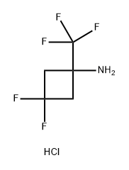 3,3-二氟-1-(三氟甲基)环丁-1-胺盐酸盐 结构式