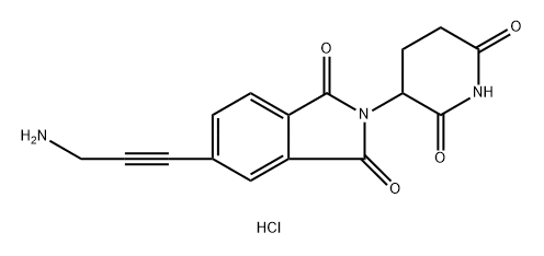 5-(3-氨基丙基-1-炔-1-基)-2-(2,6-二氧代哌啶-3-基)异吲哚啉-1,3-二酮盐酸盐 结构式