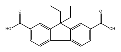 9,9-diethyl-9H-fluorene-2,7-dicarboxylic acid 结构式