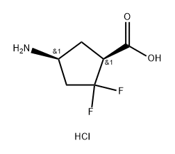 (1S,4S)-4-amino-2,2-difluoro-cyclopentanecarboxylic acid hydrochloride 结构式