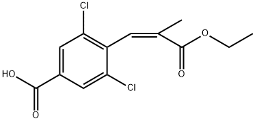 (Z)-3,5-二氯-4-(3-乙氧基-2-甲基-3-氧代丙-1-烯-1-基)苯甲酸 结构式