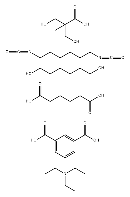 1,3-Benzenedicarboxylic acid, polymer with 1,6-diisocyanatohexane, hexanedioic acid, 1,6-hexanediol and 3-hydroxy-2-(hydroxymethyl)-2-methylpropanoic acid, compd. with N,N-diethylethanamine 结构式