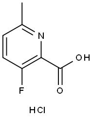 3-氟-6-甲基吡啶-2-羧酸盐酸盐 结构式