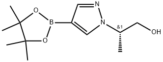 (ΒS)-Β-甲基-4-(4,4,5,5-四甲基-1,3,2-二氧杂硼烷-2-基)-1H-吡唑-1-乙醇 结构式