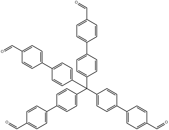 4',4''',4''''',4'''''''-甲烷四基四(([1,1'-联苯]-4-甲醛)) 结构式