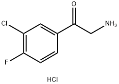 2-氨基-1-(3-氯-4-氟苯基)乙酮盐酸盐 结构式