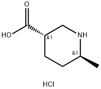 反式-6-甲基哌啶-3-甲酸盐酸盐 结构式