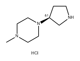 (S)-1-甲基-4-(吡咯烷-3-基)哌嗪三盐酸盐 结构式