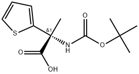 (R)-2-((tert-butoxycarbonyl)amino)-2-(thiophen-2-yl)propanoicacid 结构式