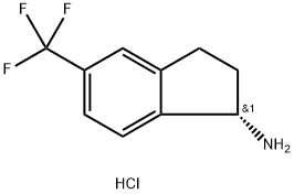 (S)-5-(三氟甲基)-2,3-二氢-1H-茚-1-胺盐酸盐 结构式