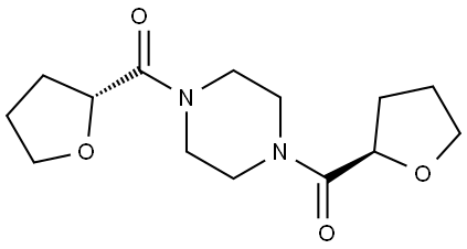 外消旋哌嗪-1,4-二基双(((R)-四氢呋喃-2-基)甲酮) 结构式