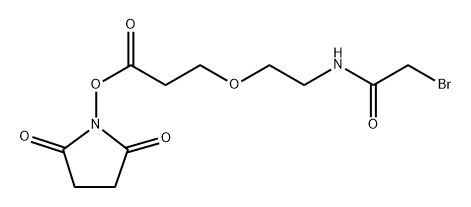 溴乙酰氨-一聚乙二醇-琥珀酰亚胺酯 结构式