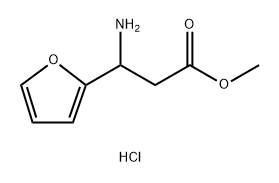 2-Furanpropanoic acid, β-amino-, methyl ester, hydrochloride (1:1) 结构式