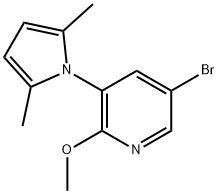 5-Bromo-3-(2,5-dimethyl-1H-pyrrol-1-yl)-2-methoxypyridine 结构式