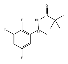 (R)-2-甲基-N-((R)-1-(2,3,5-三氟苯基)乙基)丙烷-2-亚磺酰胺 结构式