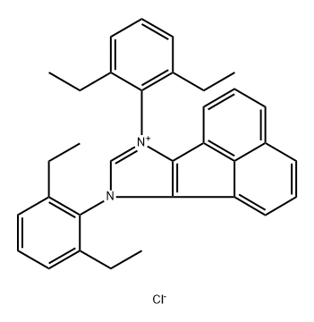 7,9-双(2,6-二乙基苯基)-7H-苊并[1,2-D]咪唑-9-鎓氯化物 结构式