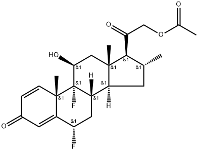 Pregna-1,4-diene-3,20-dione, 21-(acetyloxy)-6,9-difluoro-11-hydroxy-16-methyl-, (6α,11β,16α)- 结构式
