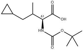 (2S)-2-((叔丁氧羰基)氨基)-4-环丙基-3-甲基丁酸 结构式