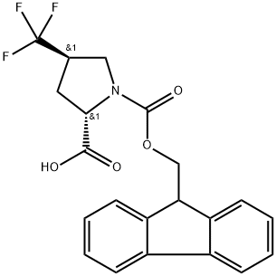 (2S,4R)-1-(((9H-芴-9-基)甲氧基)羰基)-4-(三氟甲基)吡咯烷-2-羧酸 结构式