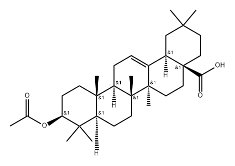 Olean-12-en-28-oic acid, 3-(acetyloxy)-, (3β,18α)- 结构式