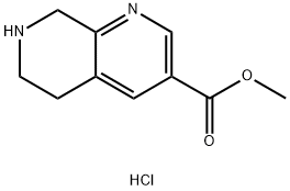 5,6,7,8-四氢-1,7-萘啶-3-羧酸甲酯二盐酸盐 结构式