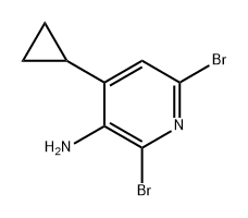 2,6-dibromo-4-cyclopropylpyridin-3-amine 结构式