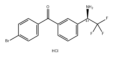 (R)-(3-(1-氨基-2,2,2-三氟乙基)苯基)(4-溴苯基)甲酮盐酸盐 结构式