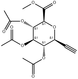 (2S,3S,4R,5S,6S)-2-乙炔基-6-(甲氧羰基)四氢-2H-吡喃-3,4,5-三乙酸酯 结构式