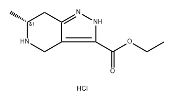 (R)-乙基 6-甲基-4,5,6,7-四氢-2H-吡唑并[4,3-C]吡啶-3-羧酸盐酸盐 结构式