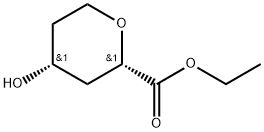 (2S,4R)-4-羟基四氢-2H-吡喃-2-羧酸乙酯 结构式