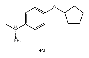(R)-1-(4-(环戊氧基)苯基)乙胺盐酸盐 结构式