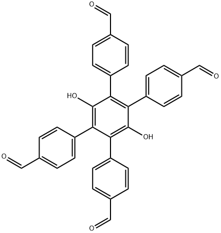 4',5'-双(4-甲酰基苯基)-3',6'-二羟基-[1,1':2',1''-三联苯]-4,4''-二甲醛 结构式