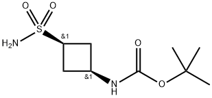 (1S,3S)-3-氨磺酰基环丁基)氨基甲酸叔丁酯 结构式