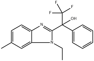 1H-Benzimidazole-2-methanol, 1-ethyl-6-methyl-α-phenyl-α-(trifluoromethyl)- 结构式